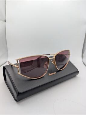 Max Mara Menton-3 Gold Violet Cat Eye Sunglasses MM0141 NWT Case Included